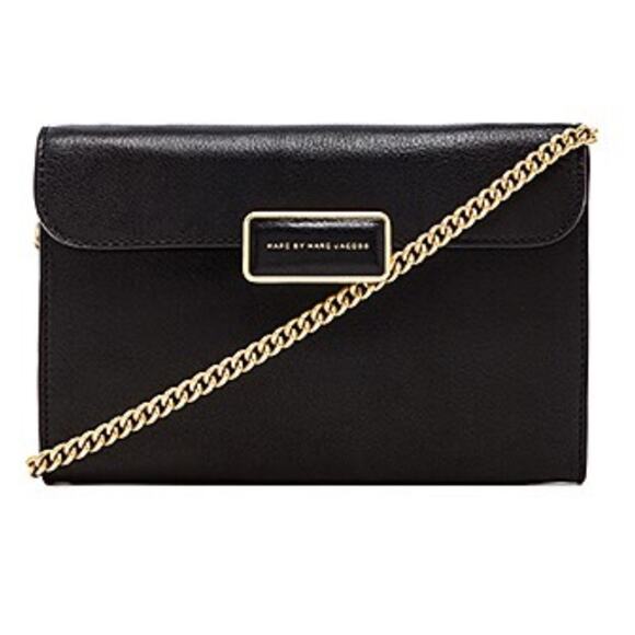 Marc By Marc Jacobs Black and Gold Pegg Medium Crossbody Bag Leather Chic - Picture 10 of 10